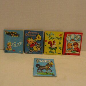 Whitman Vintage 1960s Tiny Tales Small Black Red Blue Bundle of 5 Story Books